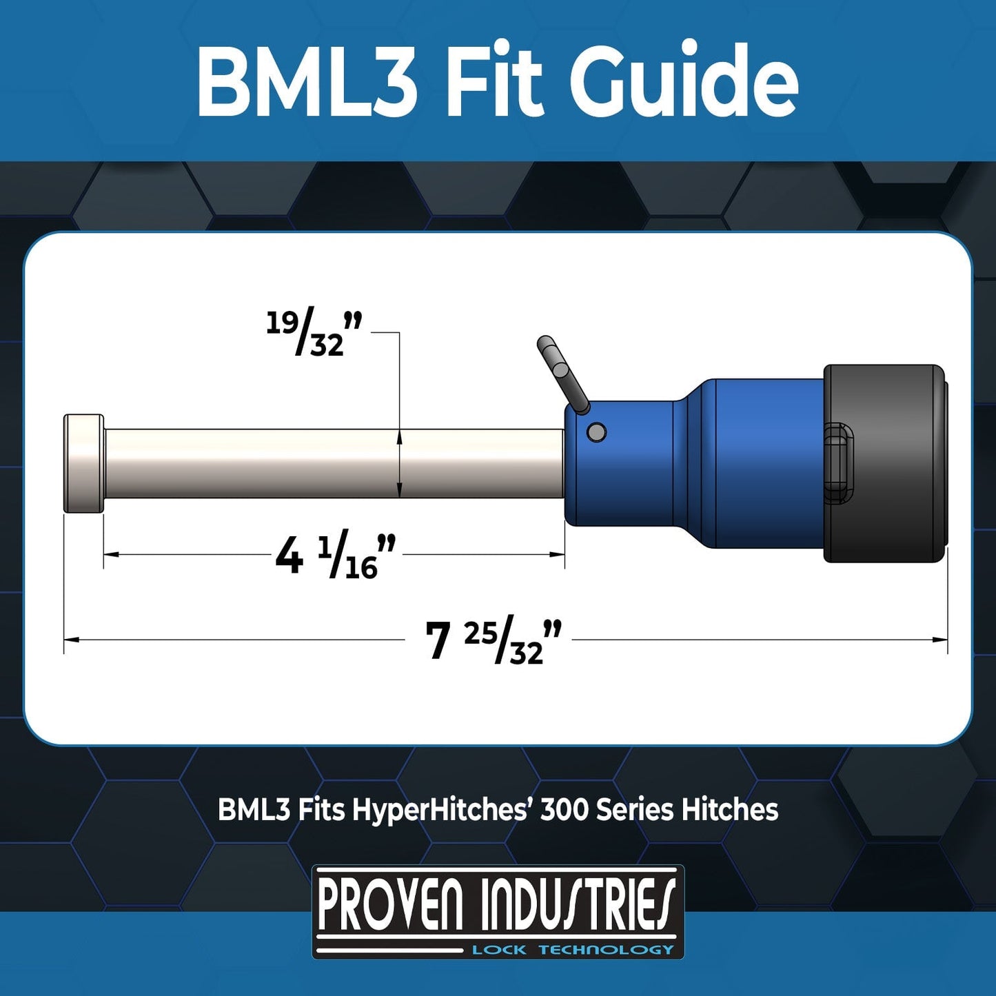 Ball Mount Lock 5/8"Pin-Model BML3 (Hyper Hitches 300 Series Compatible)